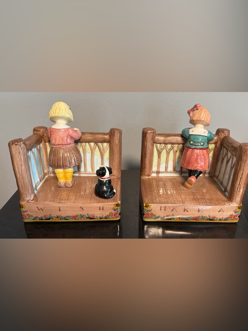 Vintage bookends Girl & Dog
Make A Wish 1984
